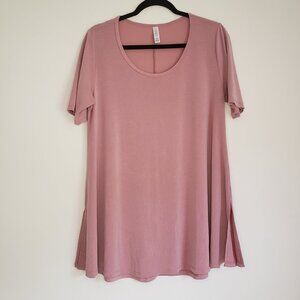 LuLaRoe dusty pink perfect tee mini dress Medium casual summer top